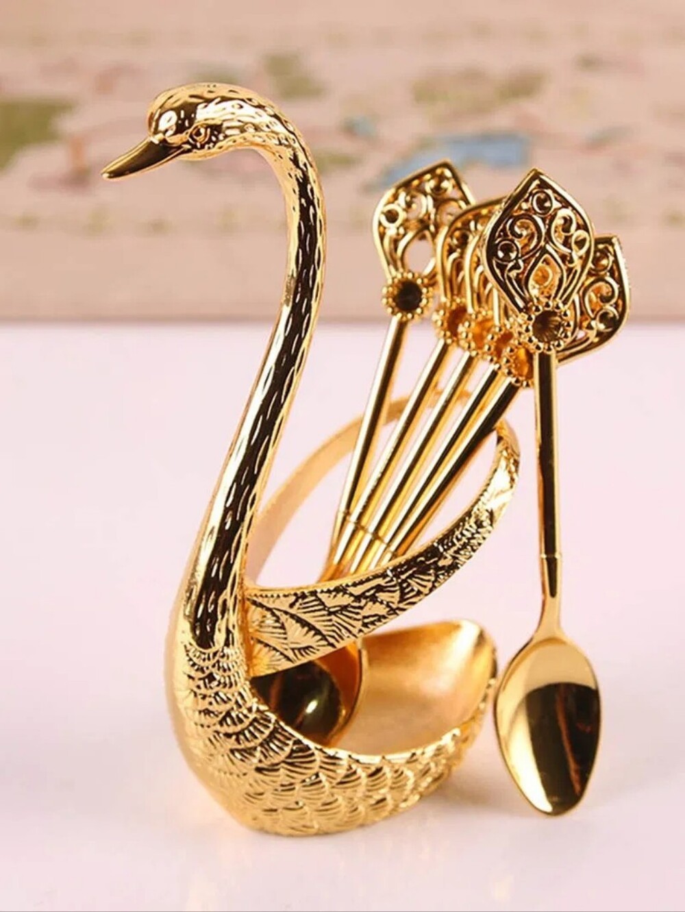 Swan Coffee Dessert Spoon Set